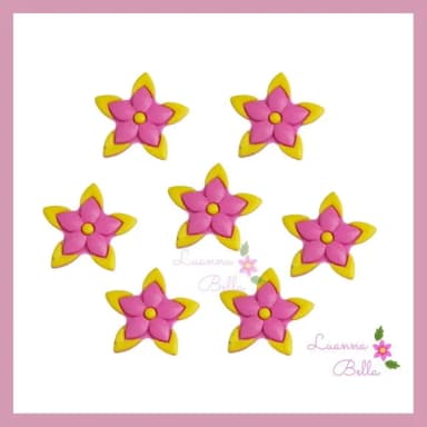 Aplique Emborrachado Modelo Flor - pacts c/ 7 unds