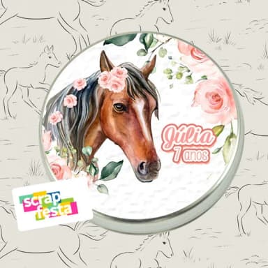 Latinhas Personalizadas Festa Cavalo Country Aquarela Flores