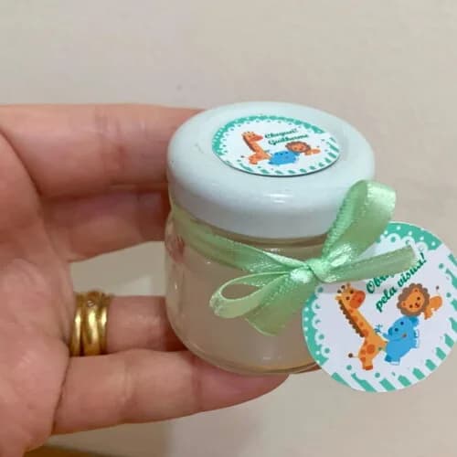 Lembrança Maternidade Vela Vegetal Aromática Vidro Safari
