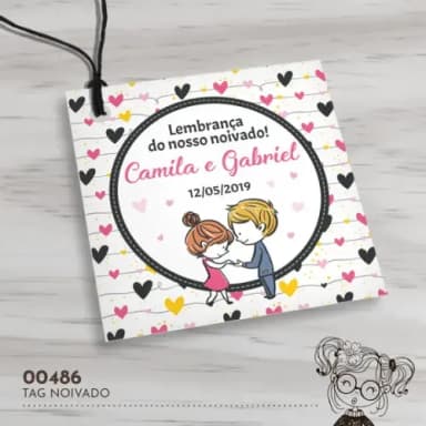 Tag Quadrada Noivado - 00486