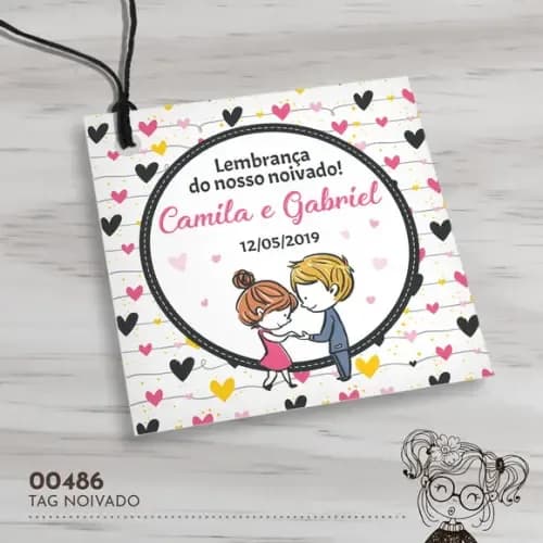 Tag Quadrada Noivado - 00486