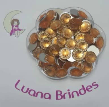 Chaton Dourado Redondo - 16mm - pacotes com 50 unidades.