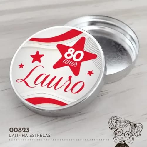Latinha Adesivada Estrelas - 00823