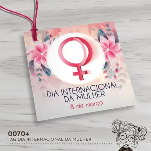 Tag Quadrada Dia Internacional da Mulher - 00704