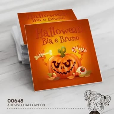 Adesivo Quadrado Halloween - 00648