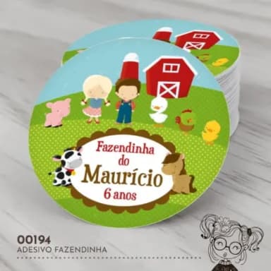 Adesivo Redondo Fazendinha - 00194