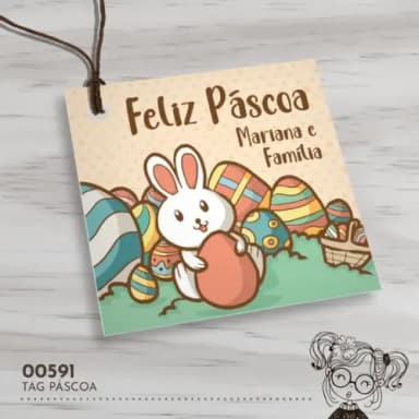 Tag Quadrada Páscoa - 00591