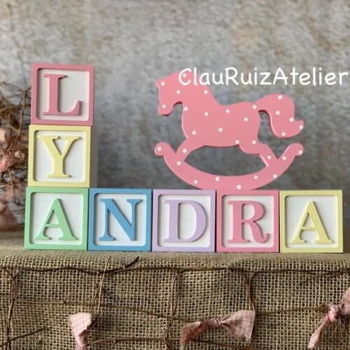 Candy Colors - Cubos 6x6cm Ts + Cavalinho De Balanço