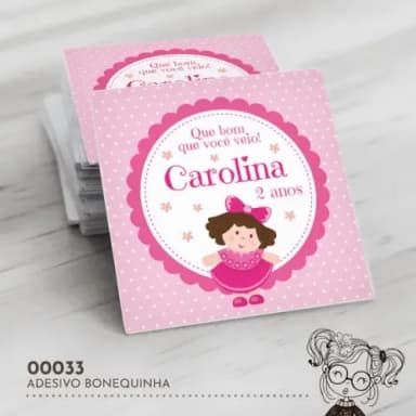 Adesivo Quadrado Bonequinha - 00033