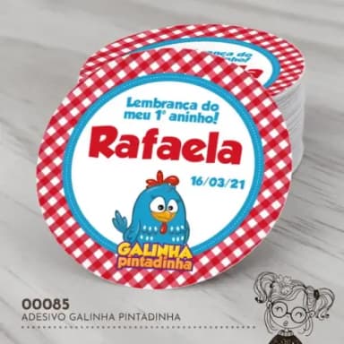 Adesivo Redondo Galinha Pintadinha 00085