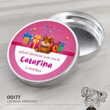 Latinha Adesivada Aniversário Ursinho - 00177