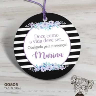 Tag Redonda Floral - 00805