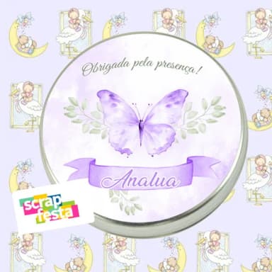 Latinha Maternidade Nascimento Aquarela Borboleta