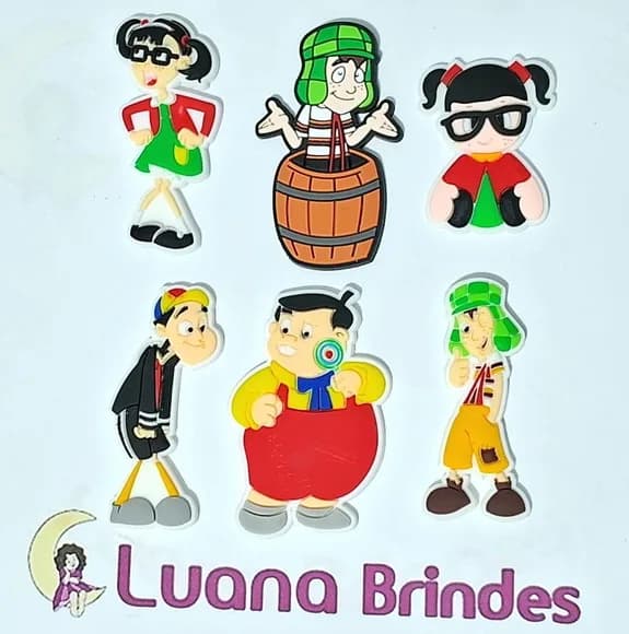 Aplique Turma do Chaves Emborrachado Pacotes C/6 Unidades