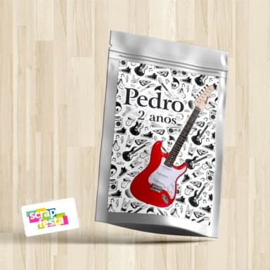 Saquinho Metalizado 14x20 Personalizado Rock'n Roll Musical