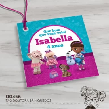 Tag Quadrada Doutora Brinquedos - 00456