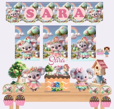 Kit Festa Só Um Bolinho JARDIM DAS COALAS - Decoração de Festa