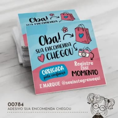Adesivo Quadrado Sua Encomenda Chegou - 00784