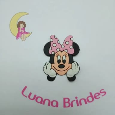 Aplique Minie Mãos no Rosto de Borracha 5,2cm Pct 4 Unidades