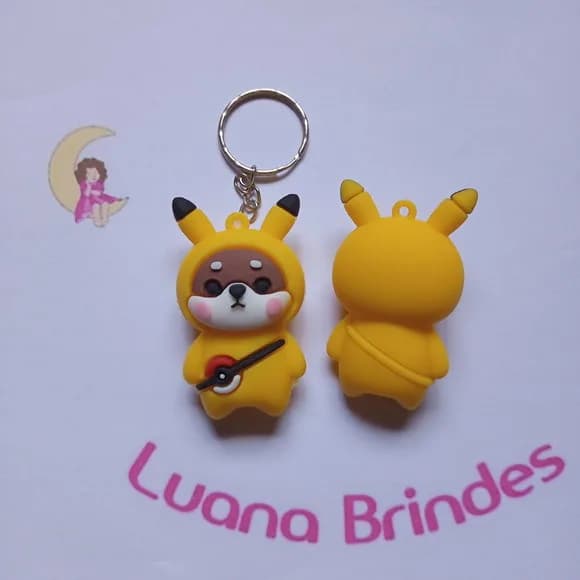 Chaveiro Pokemon Emborrachado 5cm Pct 2 Unidades