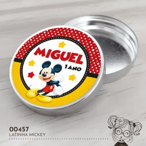 Latinha Adesivada Mickey - 00457