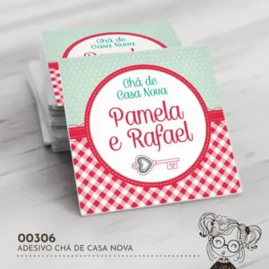 Adesivo Quadrado Chá de Casa Nova - 00306
