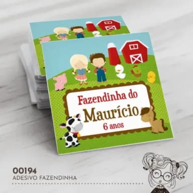 Adesivo Quadrado Fazendinha - 00194