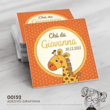 Adesivo Quadrado Girafinha - 00152