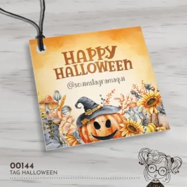 Tag Quadrada Halloween - 00144