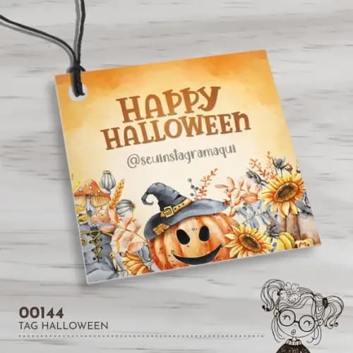 Tag Quadrada Halloween - 00144