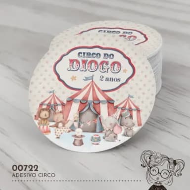 Adesivo Redondo Circo - 00722