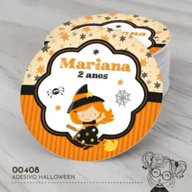 Adesivo Redondo Halloween - 00408