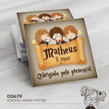 Adesivo Quadrado Harry Potter - 00679