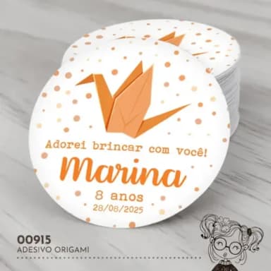 Adesivo Redondo Origami - 00915