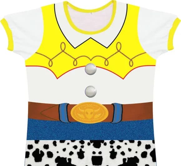 Blusa Adulto Fantasia Vaqueira do Oeste com Cinto e Estampa Malhada