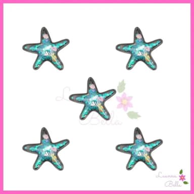 Aplique Estrela Azul Com Enchimento - Pct c/4 unds