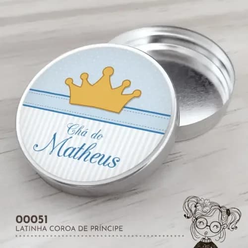 Latinha Adesivada Coroa de Príncipe - 00051