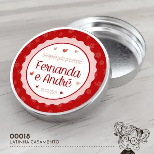 Latinha Adesivada Corações - 00018