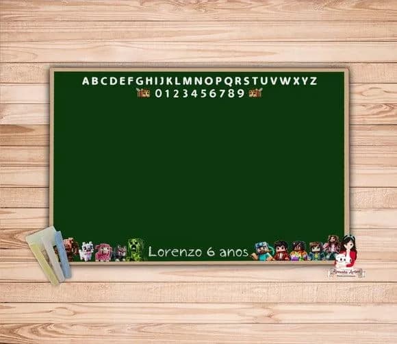 Lousa Personalizada com Giz Minecraft Filme