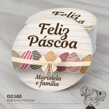 Adesivo Redondo Páscoa - 00388