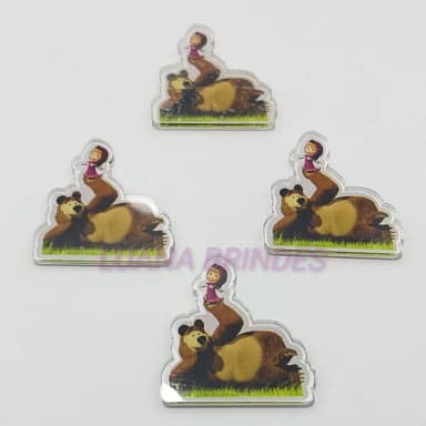 Aplique Acrílico da Marsha e o Urso - Pct c/ 10 Unid