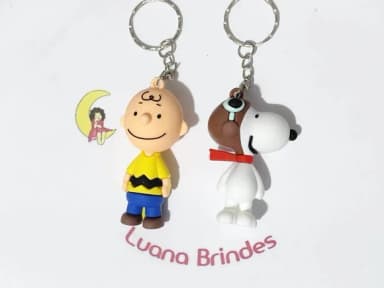 Chaveiro Charlie Brown Emborrachado Pacotes com 2 Unidades