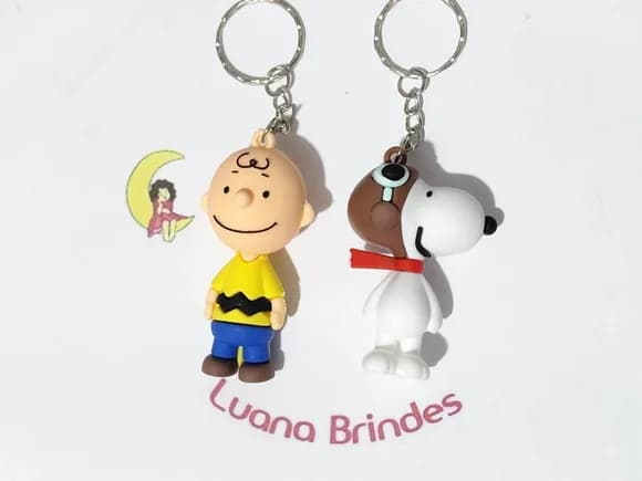 Chaveiro Charlie Brown Emborrachado Pacotes com 2 Unidades