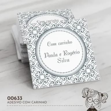 Adesivo Quadrado com Carinho - 00633