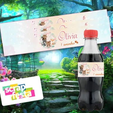 Adesivo Personalizado Mini Coca 19,5x3,5 Floresta Encantada