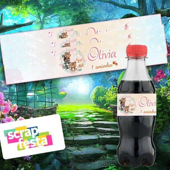 Adesivo Personalizado Mini Coca 19,5x3,5 Floresta Encantada