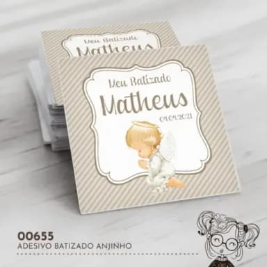 Adesivo Quadrado Anjinho - 00655