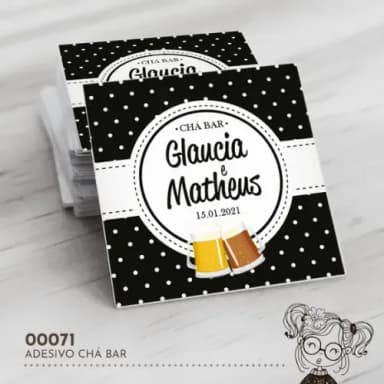Adesivo Quadrado Chá Bar - 00071
