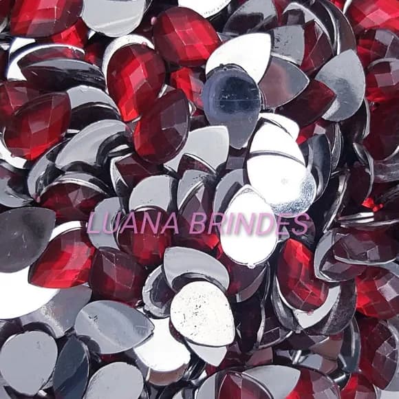 Chaton Gota Vermelha - 14mm X 10mm - Pct Com 100 Unidades