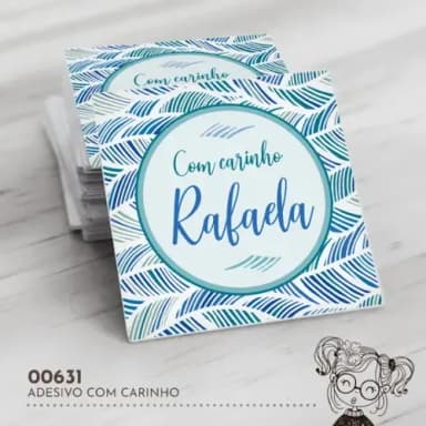 Adesivo Quadrado com Carinho - 00631